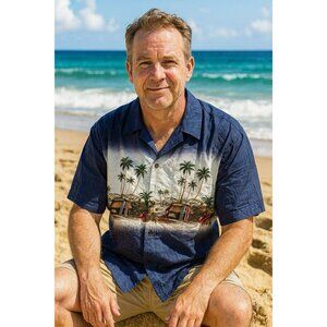 Vintage RJC Hawaiian Button Up Short Sleeve Shirt XL EUC